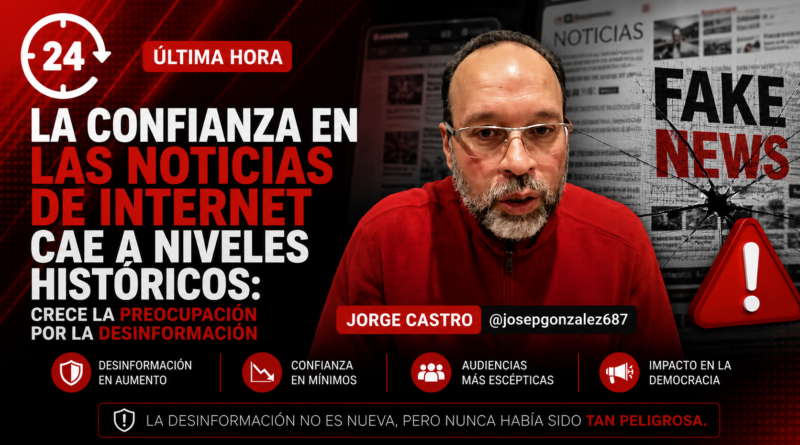 La confianza en las noticias de internet sigue cayendo